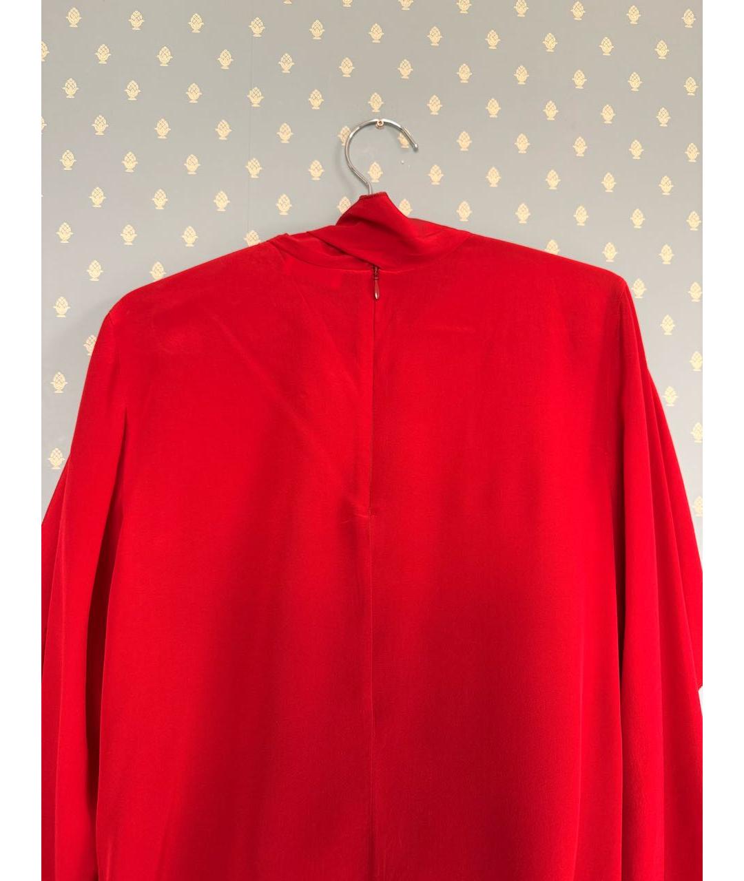 RED VALENTINO Красная шелковая блузы, фото 7