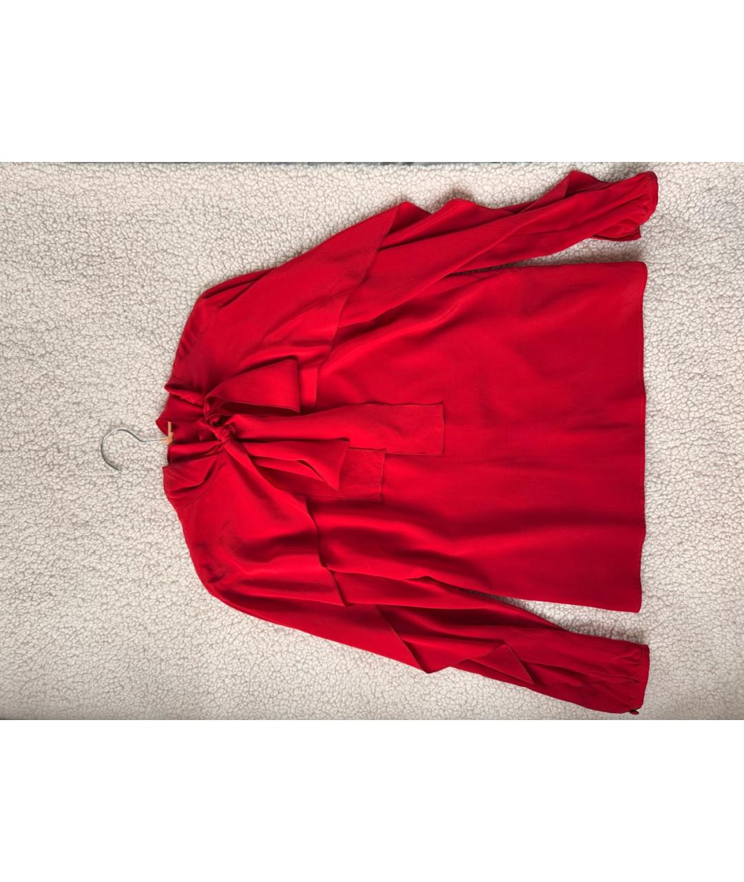 RED VALENTINO Красная шелковая блузы, фото 2