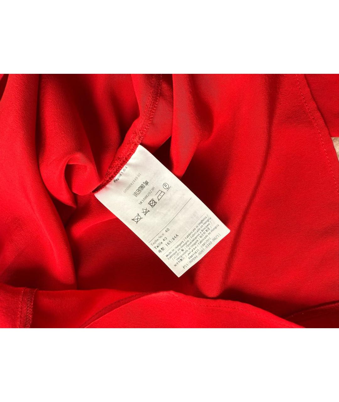 RED VALENTINO Красная шелковая блузы, фото 4