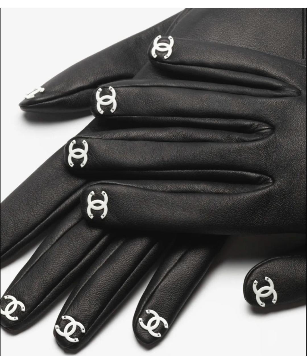 CHANEL Черные кожаные перчатки, фото 4