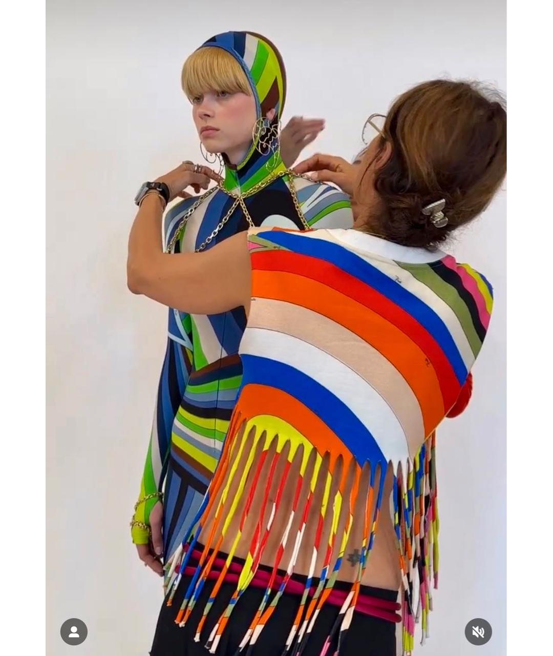 EMILIO PUCCI Мульти хлопковая футболка, фото 7