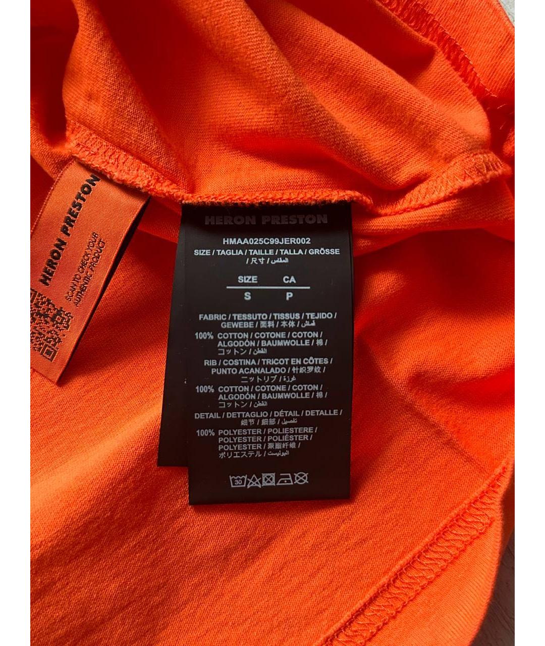 HERON PRESTON Оранжевая хлопковая футболка, фото 4