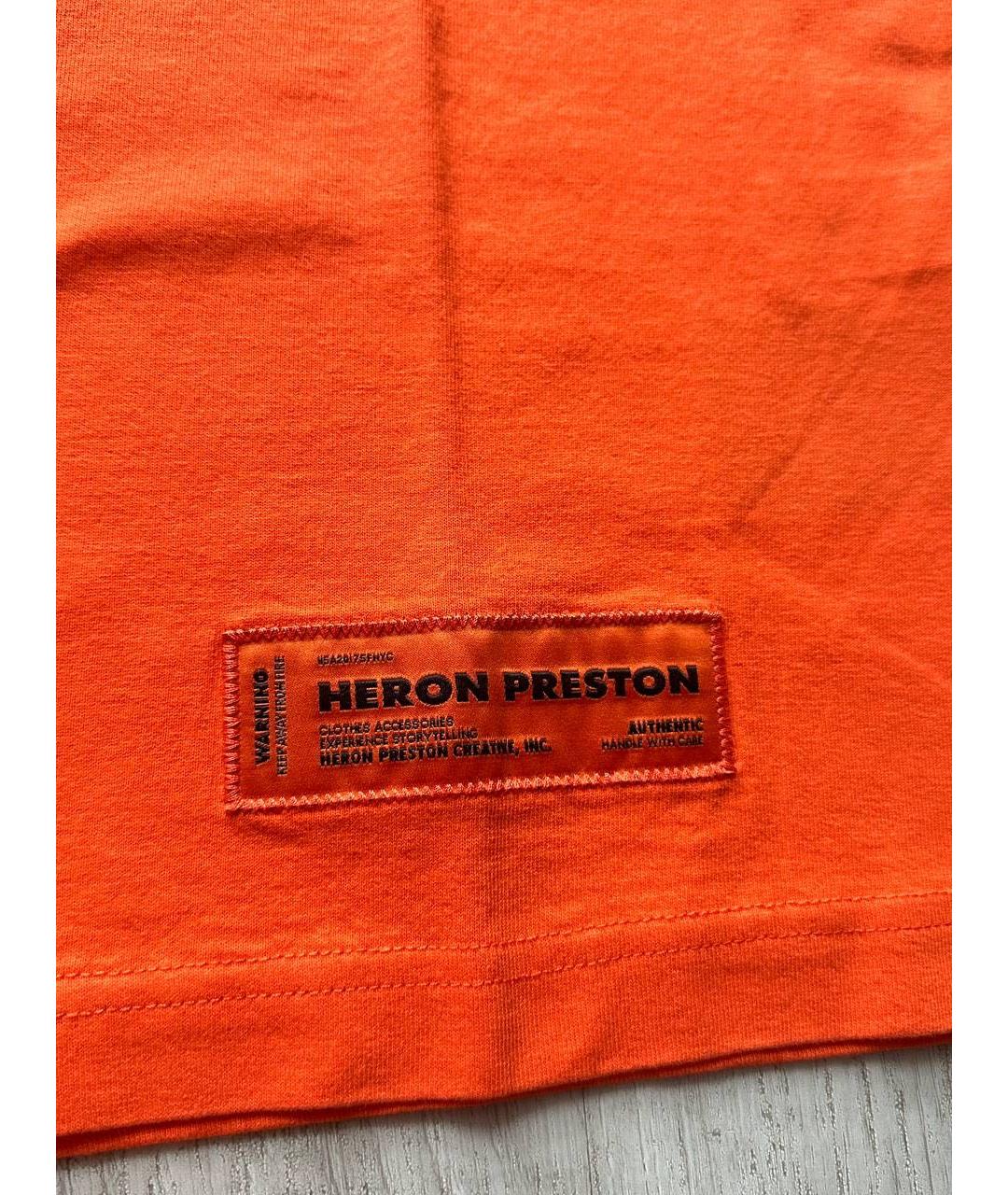 HERON PRESTON Оранжевая хлопковая футболка, фото 3