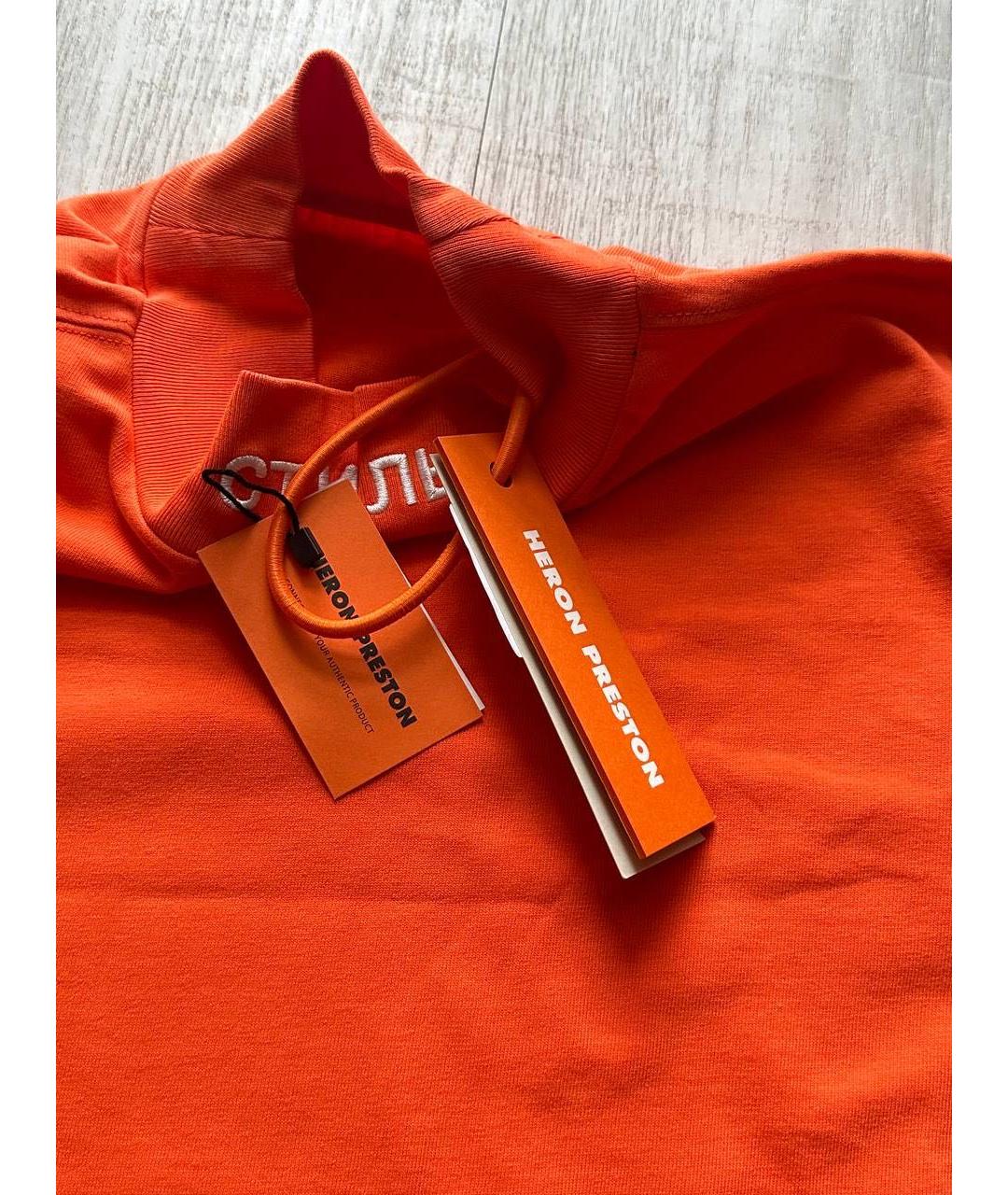 HERON PRESTON Оранжевая хлопковая футболка, фото 6