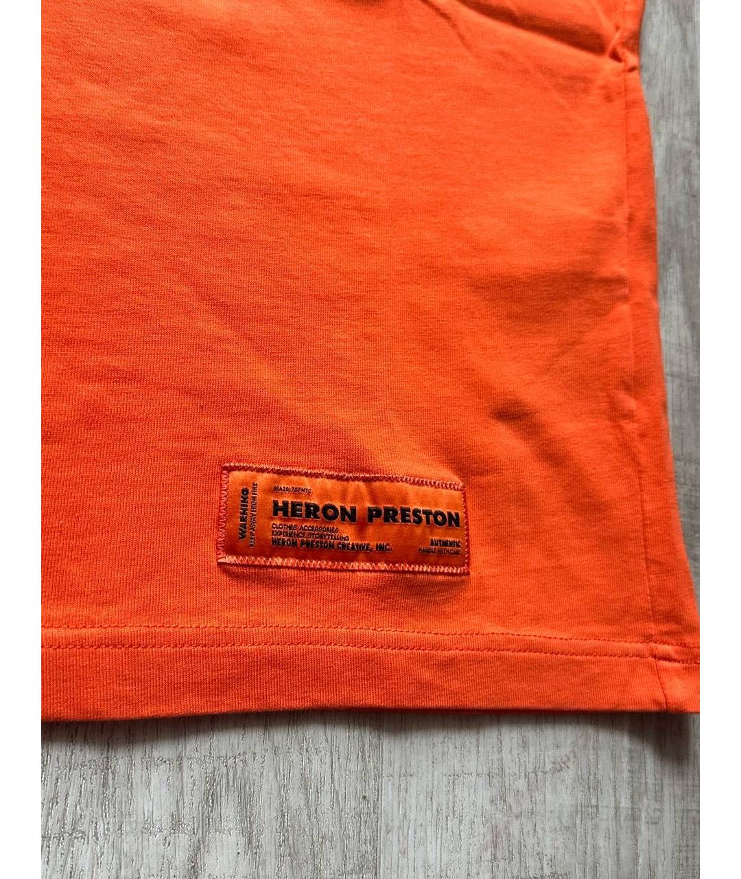 HERON PRESTON Оранжевая хлопковая футболка, фото 2