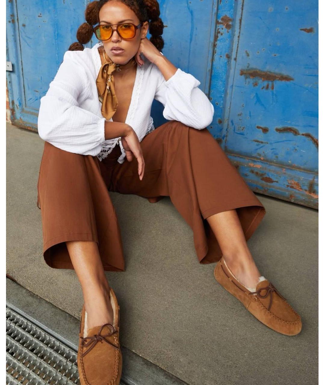UGG AUSTRALIA Коричневые замшевые мокасины, фото 4