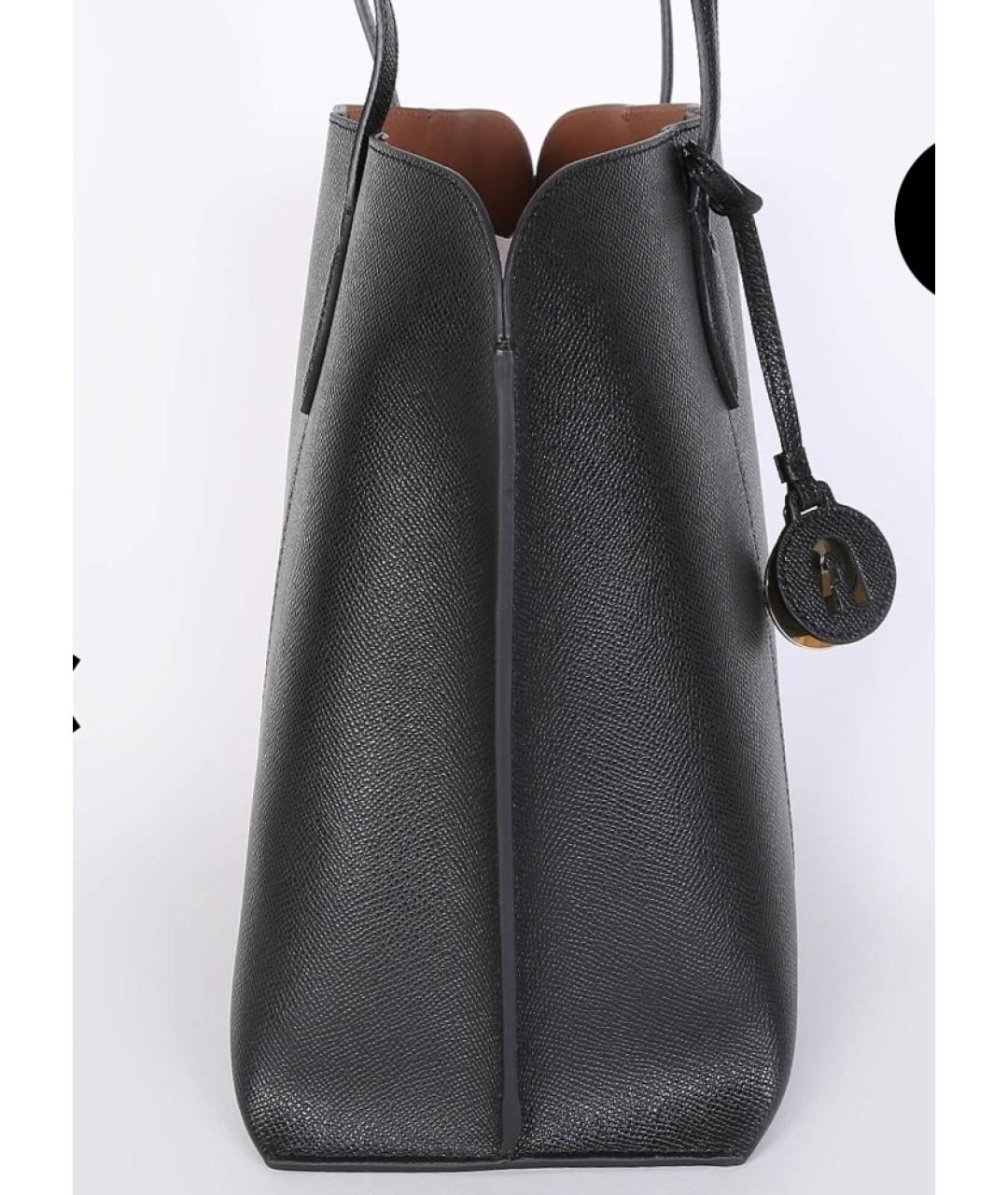 FURLA Черная кожаная сумка тоут, фото 6