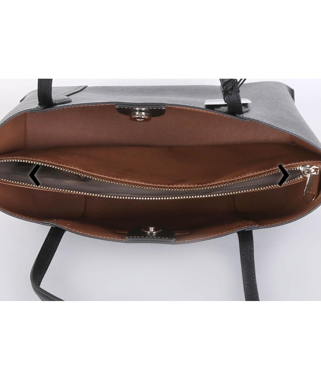 FURLA Черная кожаная сумка тоут, фото 7