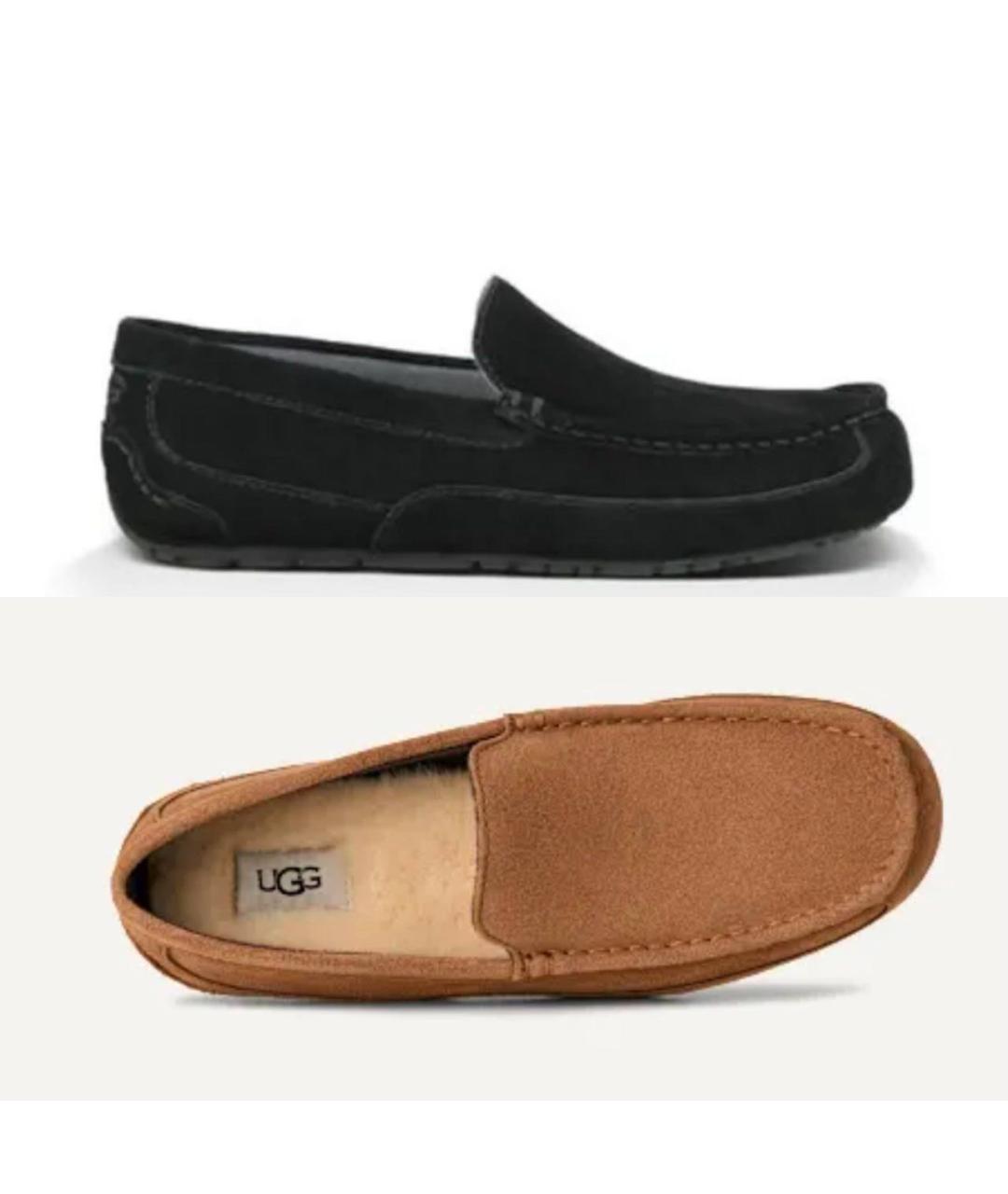 UGG AUSTRALIA Черные замшевые мокасины, фото 5