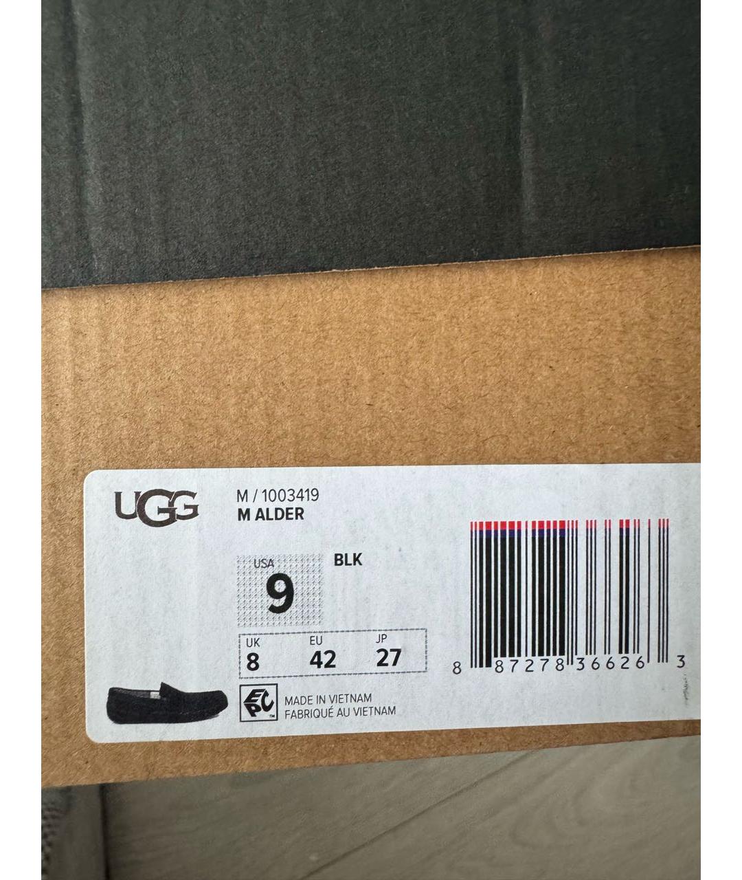UGG AUSTRALIA Черные замшевые мокасины, фото 4