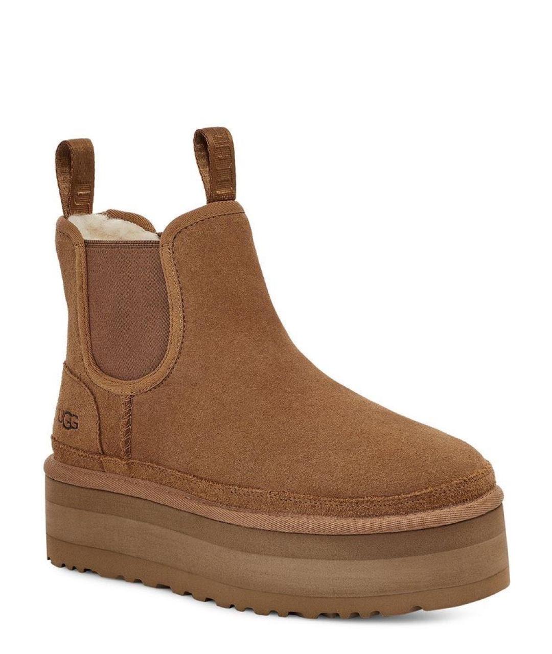 UGG AUSTRALIA Коричневые замшевые сапоги, фото 4