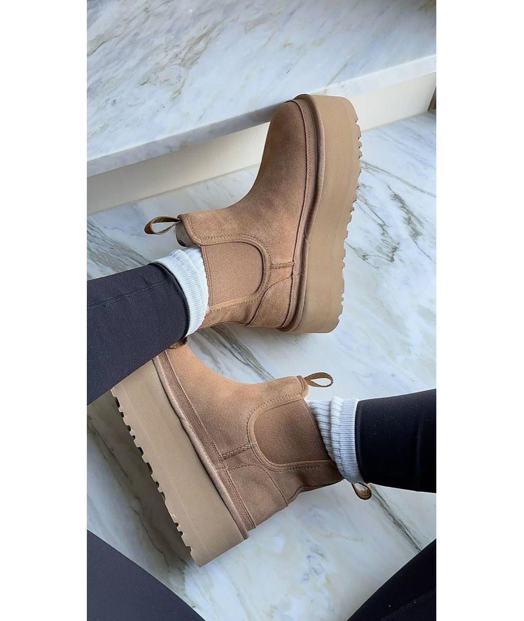 UGG AUSTRALIA Коричневые замшевые сапоги, фото 5