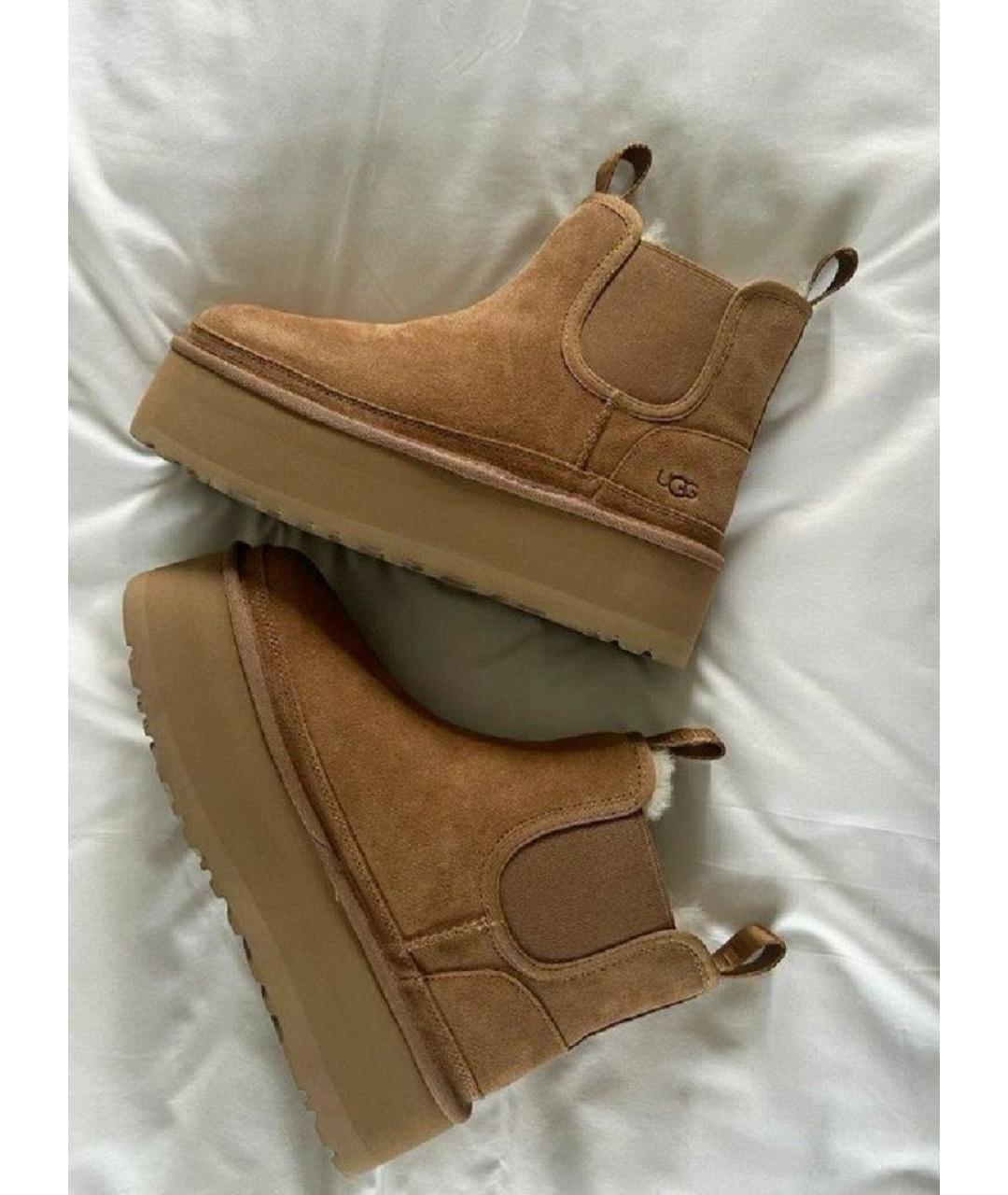 UGG AUSTRALIA Коричневые замшевые сапоги, фото 3