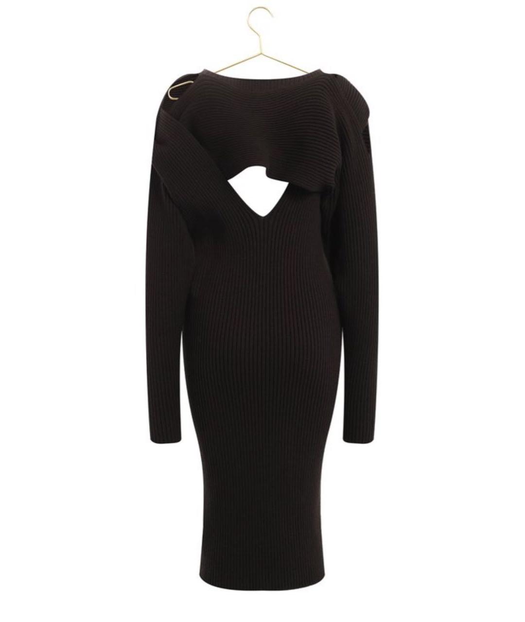 BOTTEGA VENETA Коричневое коктейльное платье, фото 3