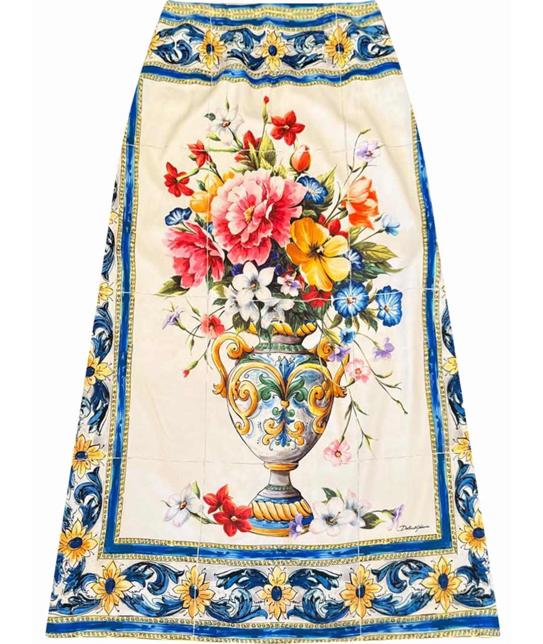 DOLCE&GABBANA Мульти шелковая юбка макси, фото 1