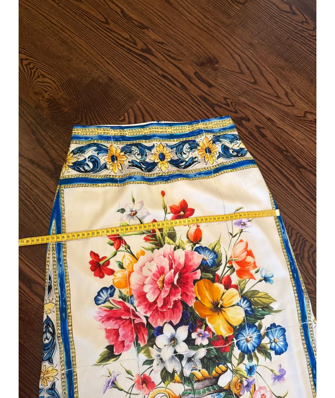 DOLCE&GABBANA Мульти шелковая юбка макси, фото 6