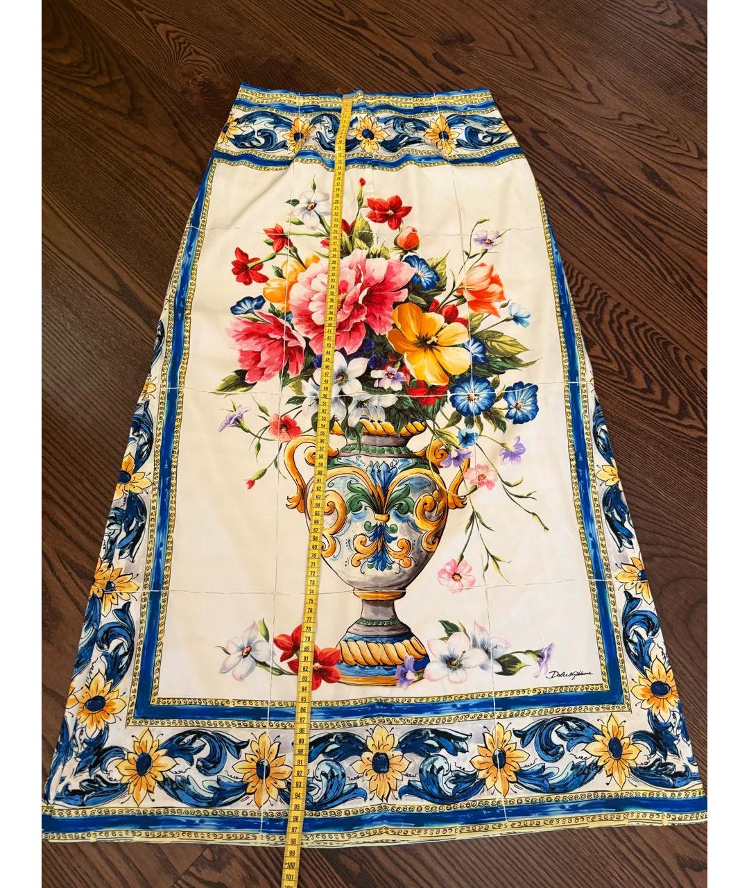 DOLCE&GABBANA Мульти шелковая юбка макси, фото 8