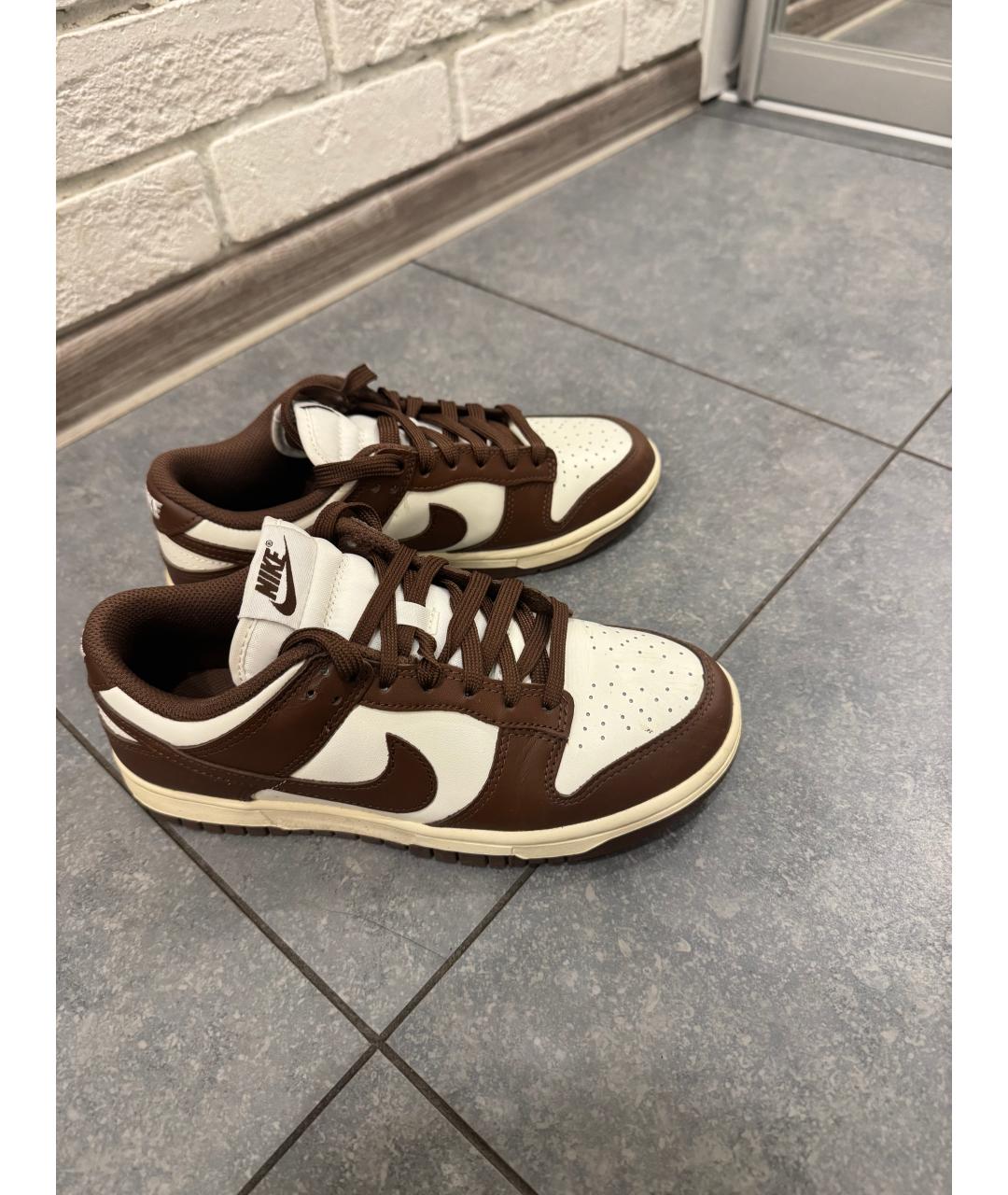 NIKE Коричневые кожаные кроссовки, фото 3