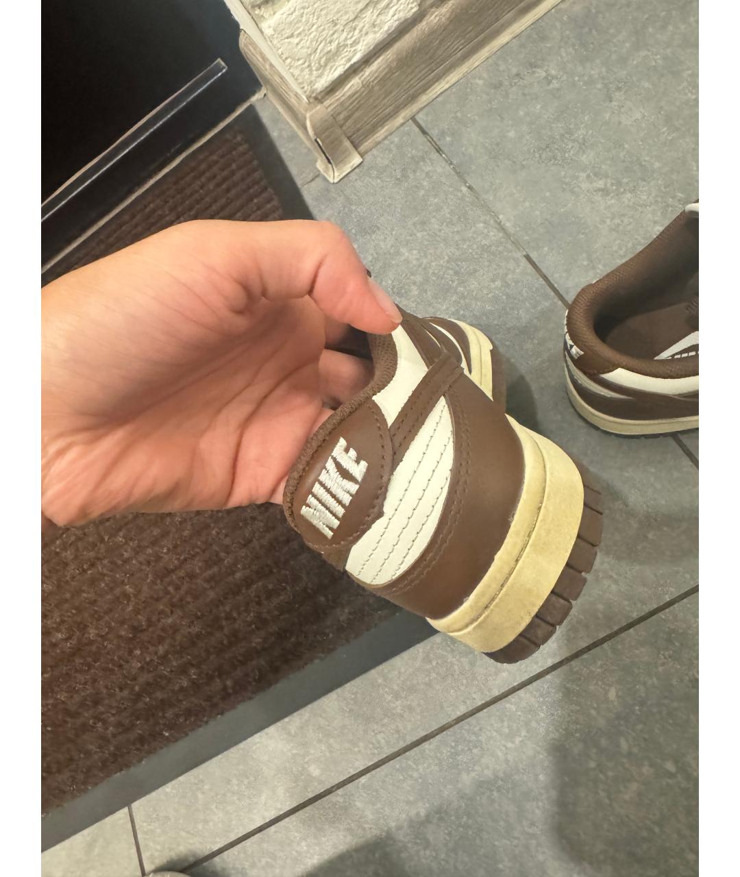 NIKE Коричневые кожаные кроссовки, фото 2