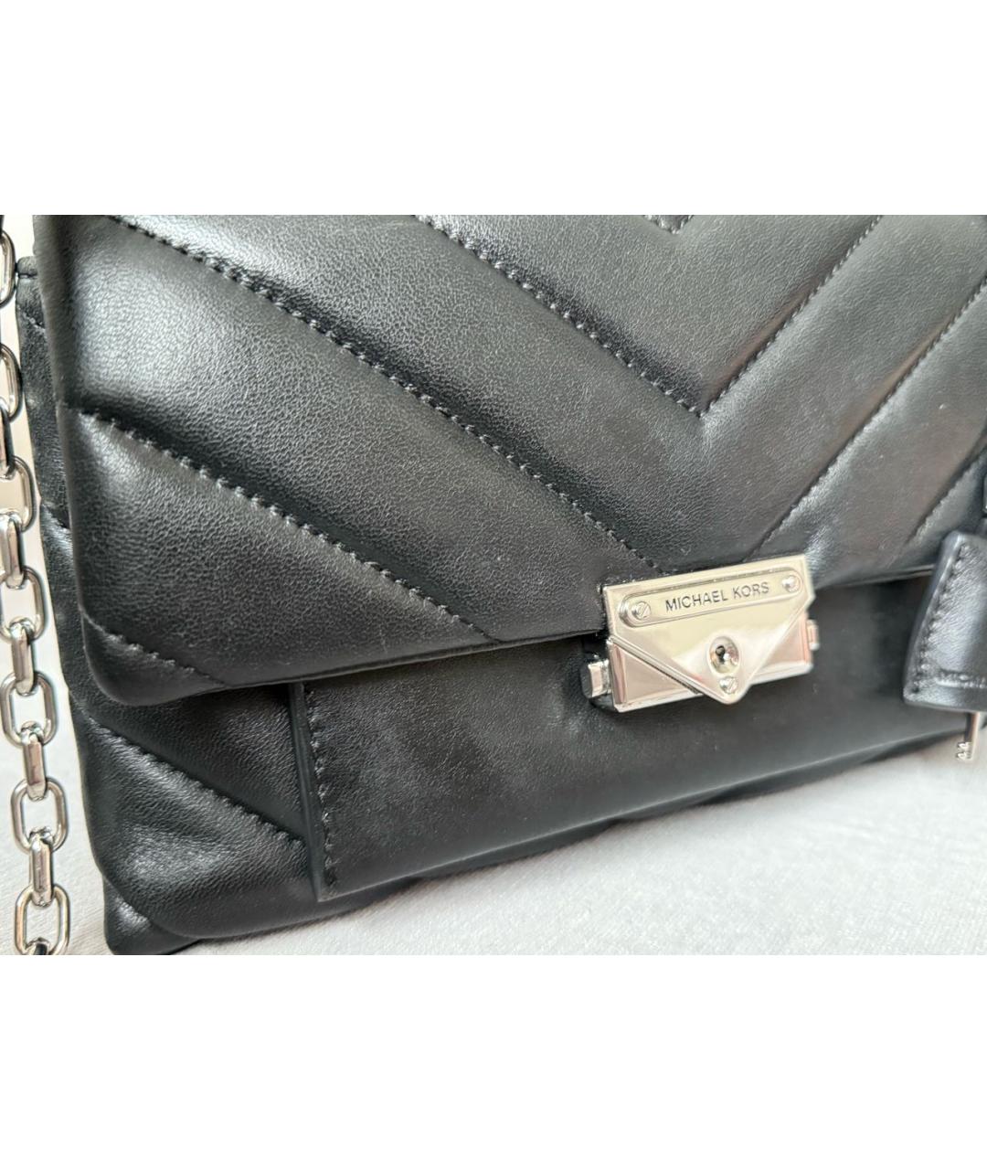 MICHAEL KORS Черная кожаная сумка через плечо, фото 6