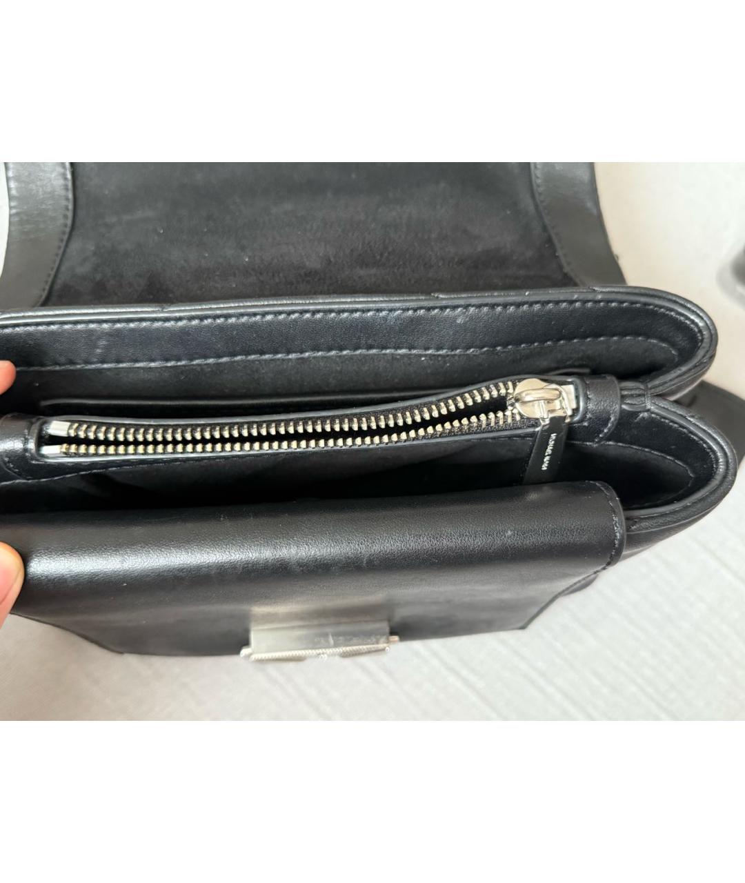 MICHAEL KORS Черная кожаная сумка через плечо, фото 7