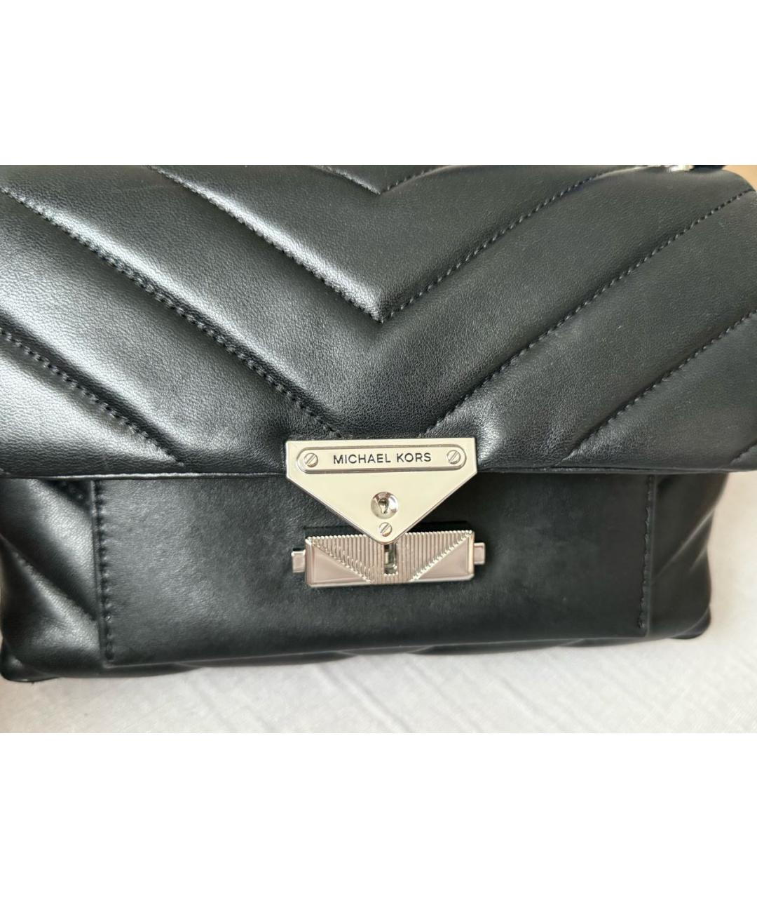 MICHAEL KORS Черная кожаная сумка через плечо, фото 2