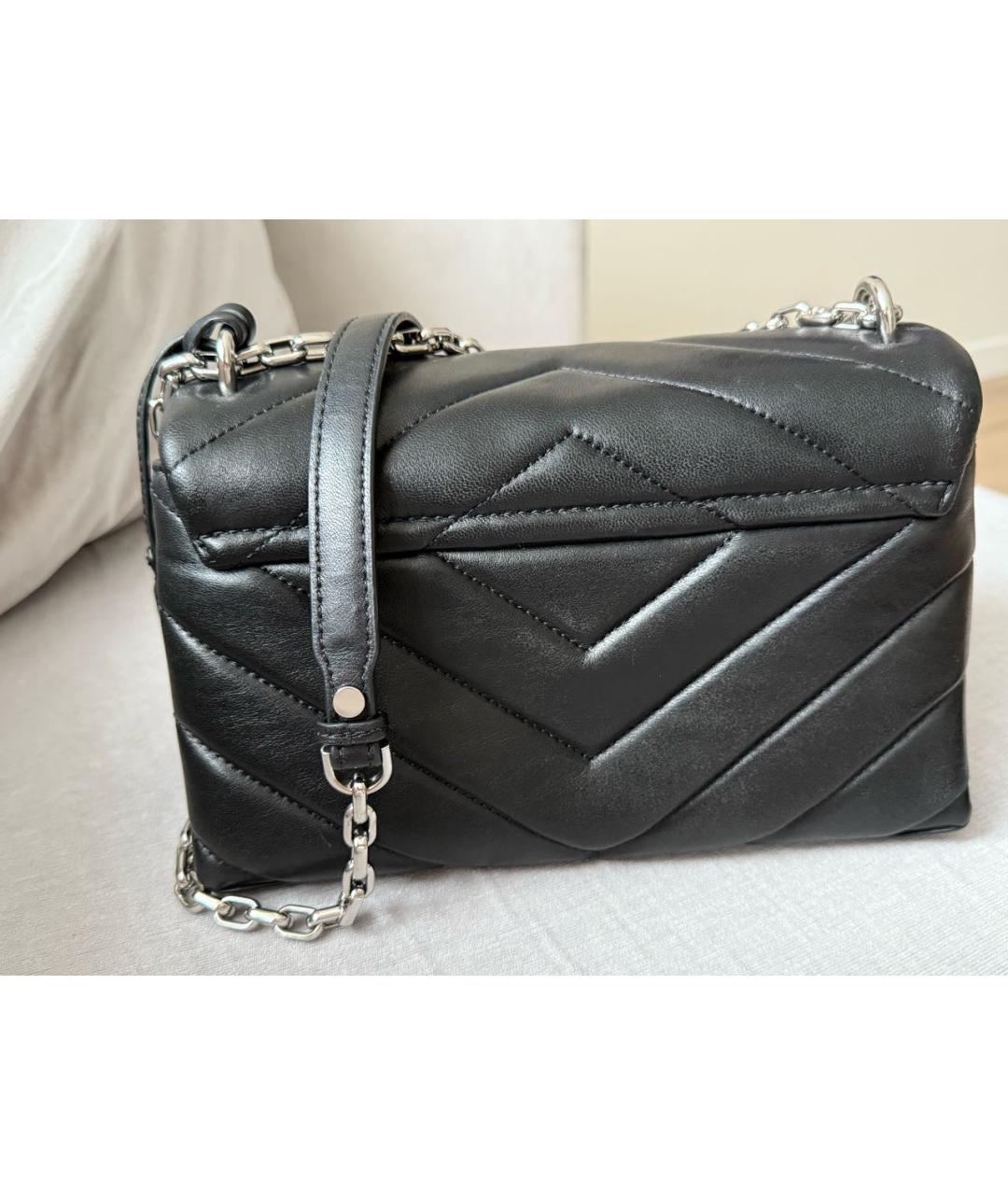 MICHAEL KORS Черная кожаная сумка через плечо, фото 4