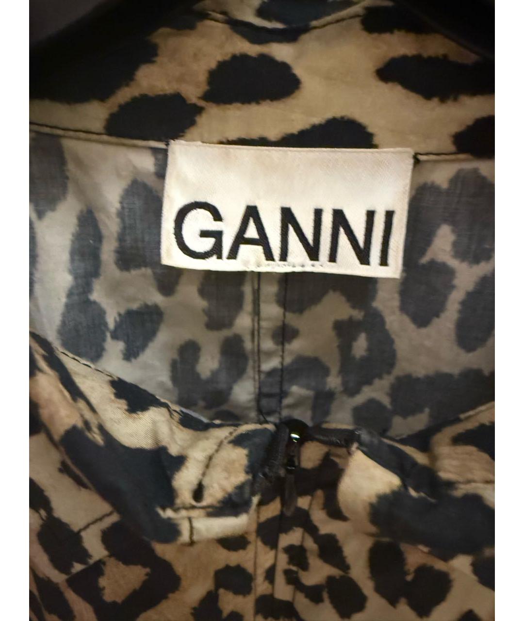 GANNI Коричневое хлопковое повседневное платье, фото 3