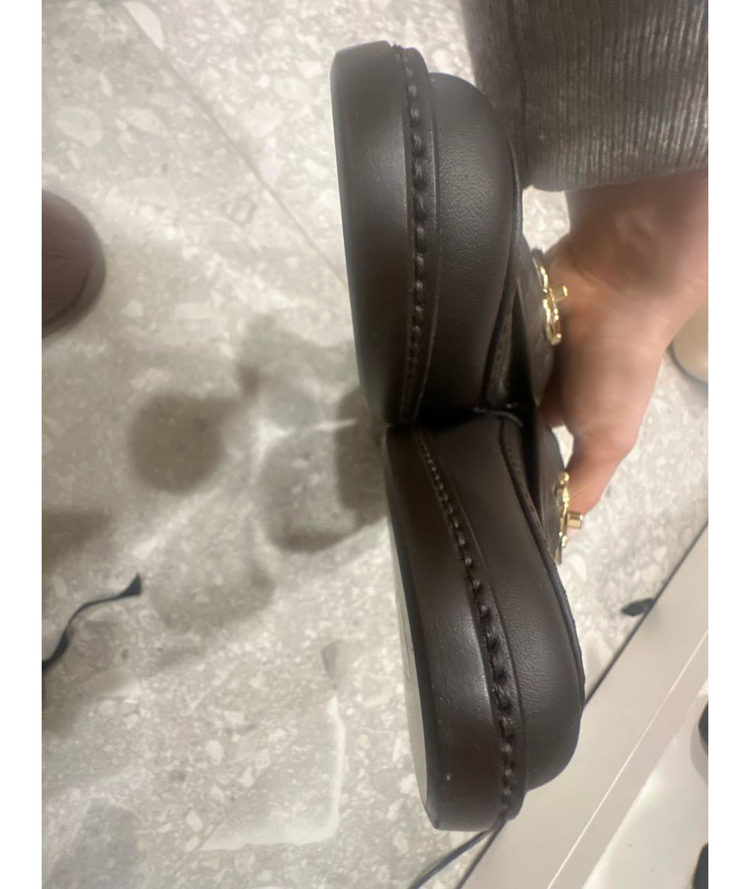 CHANEL Коричневые кожаные лоферы, фото 4