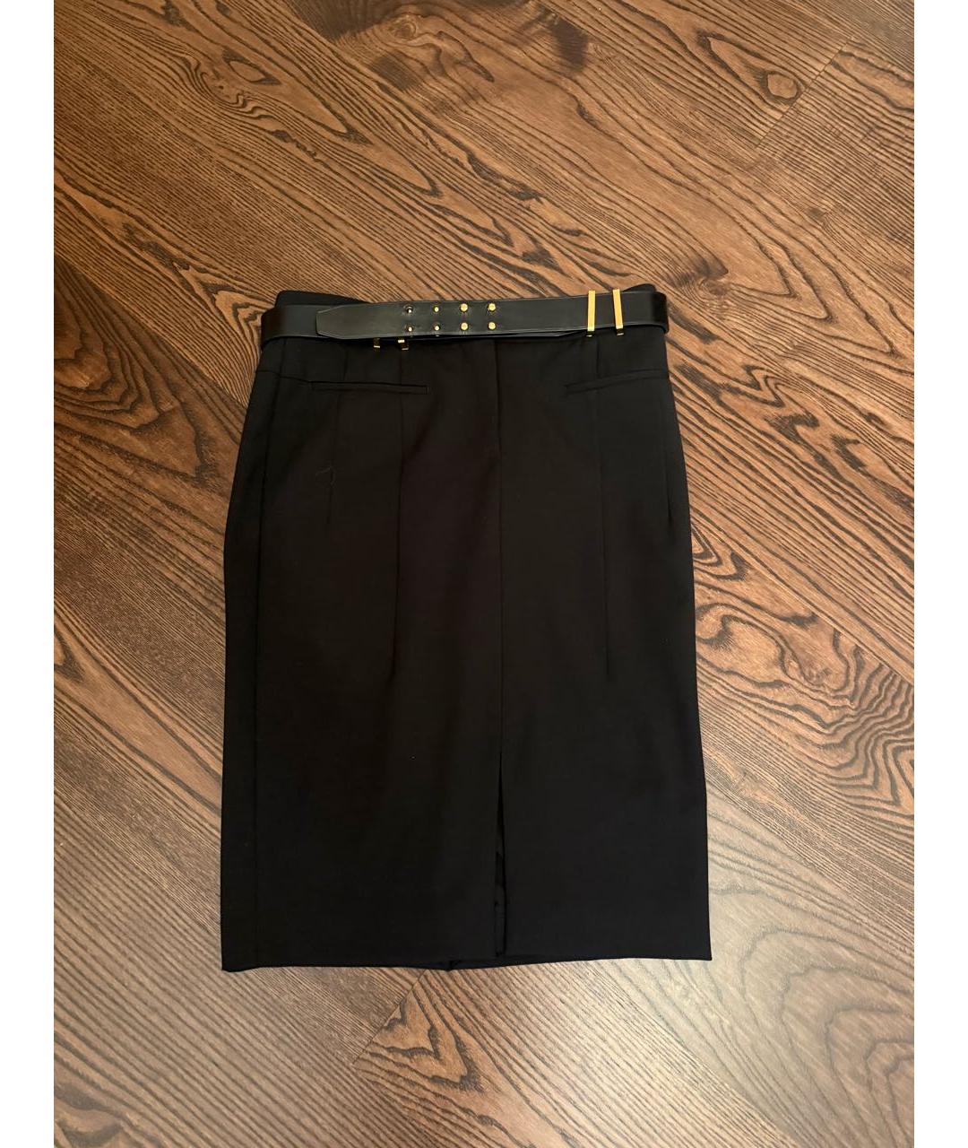 TOM FORD Черная шерстяная юбка миди, фото 8