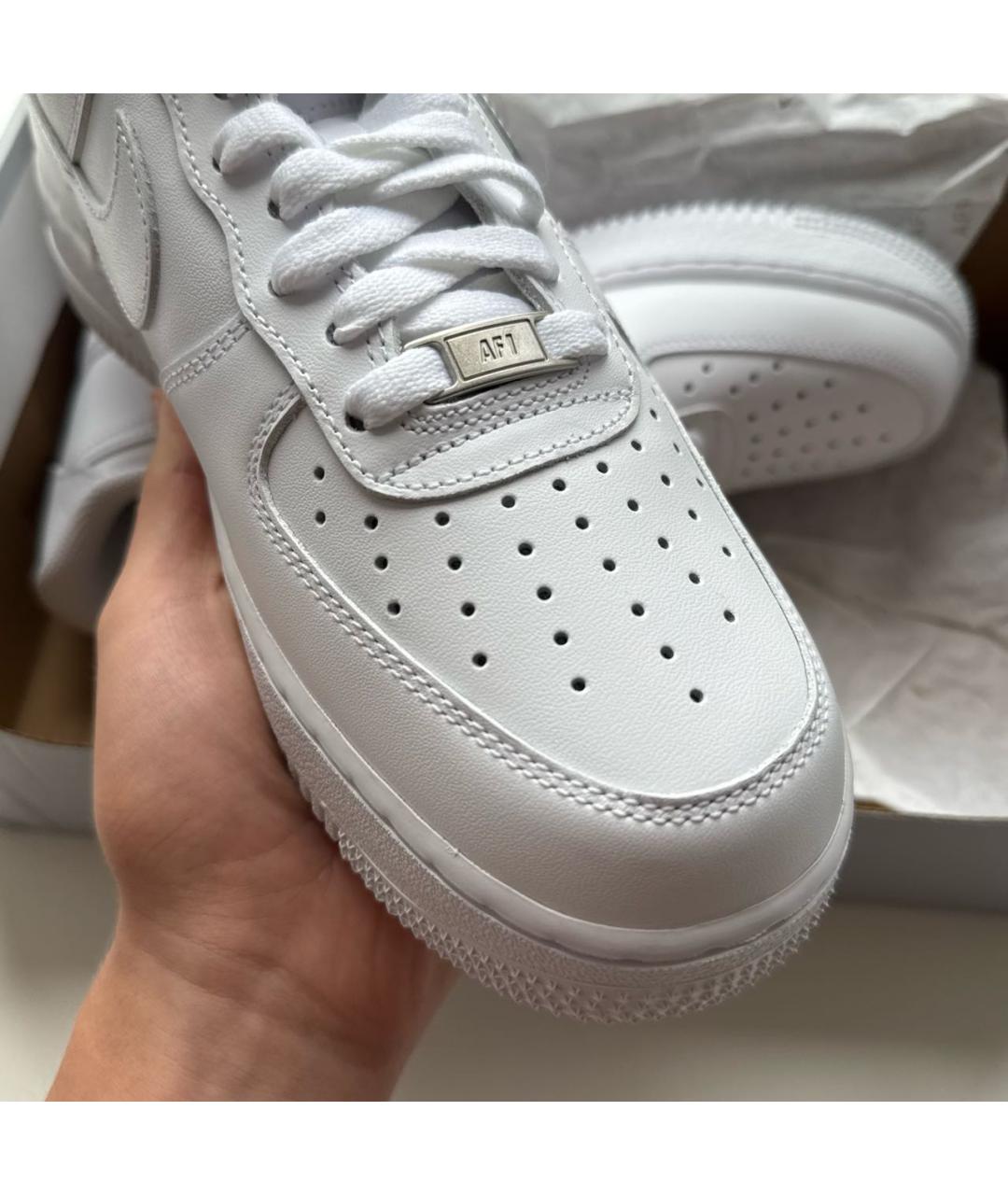 NIKE Белые кожаные низкие кроссовки / кеды, фото 4