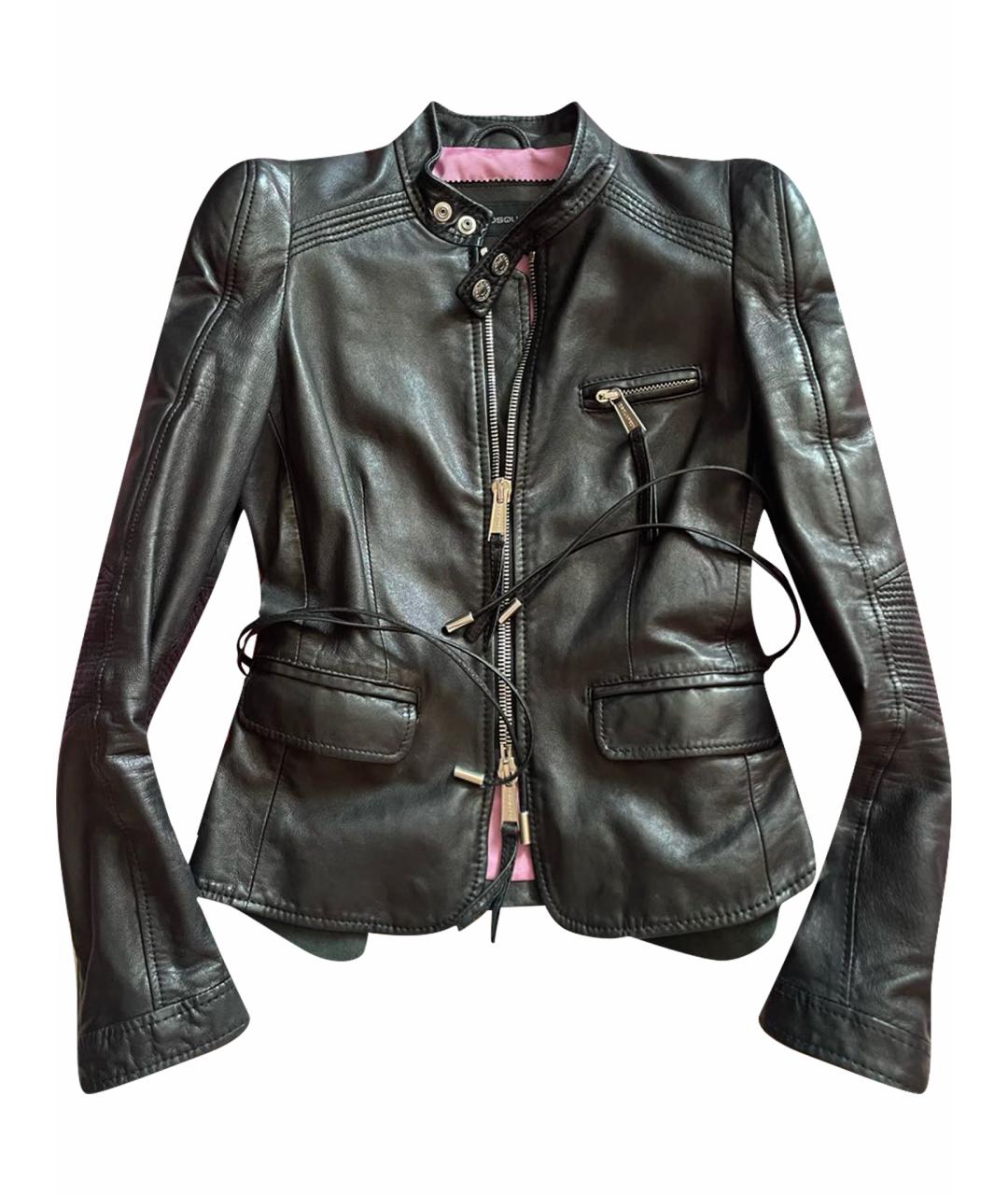 DSQUARED2 Черная кожаная куртка, фото 1