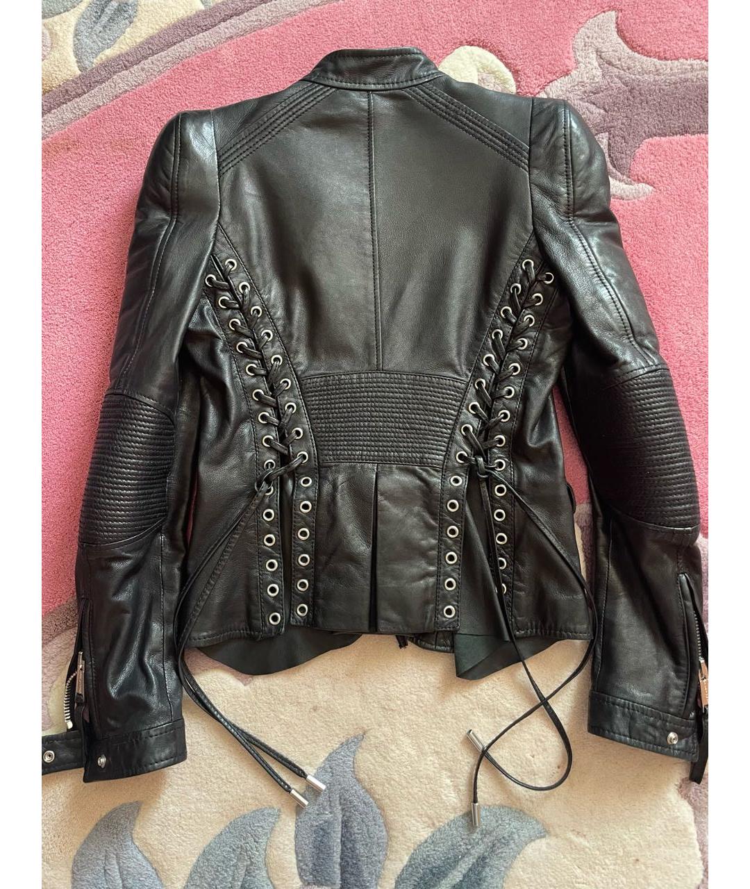 DSQUARED2 Черная кожаная куртка, фото 2