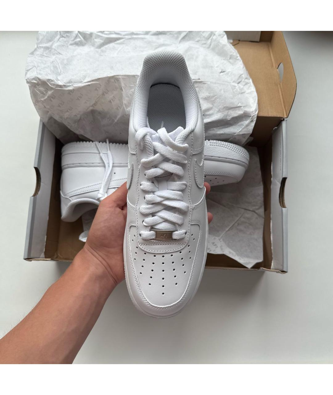 NIKE Белые кожаные кроссовки, фото 5