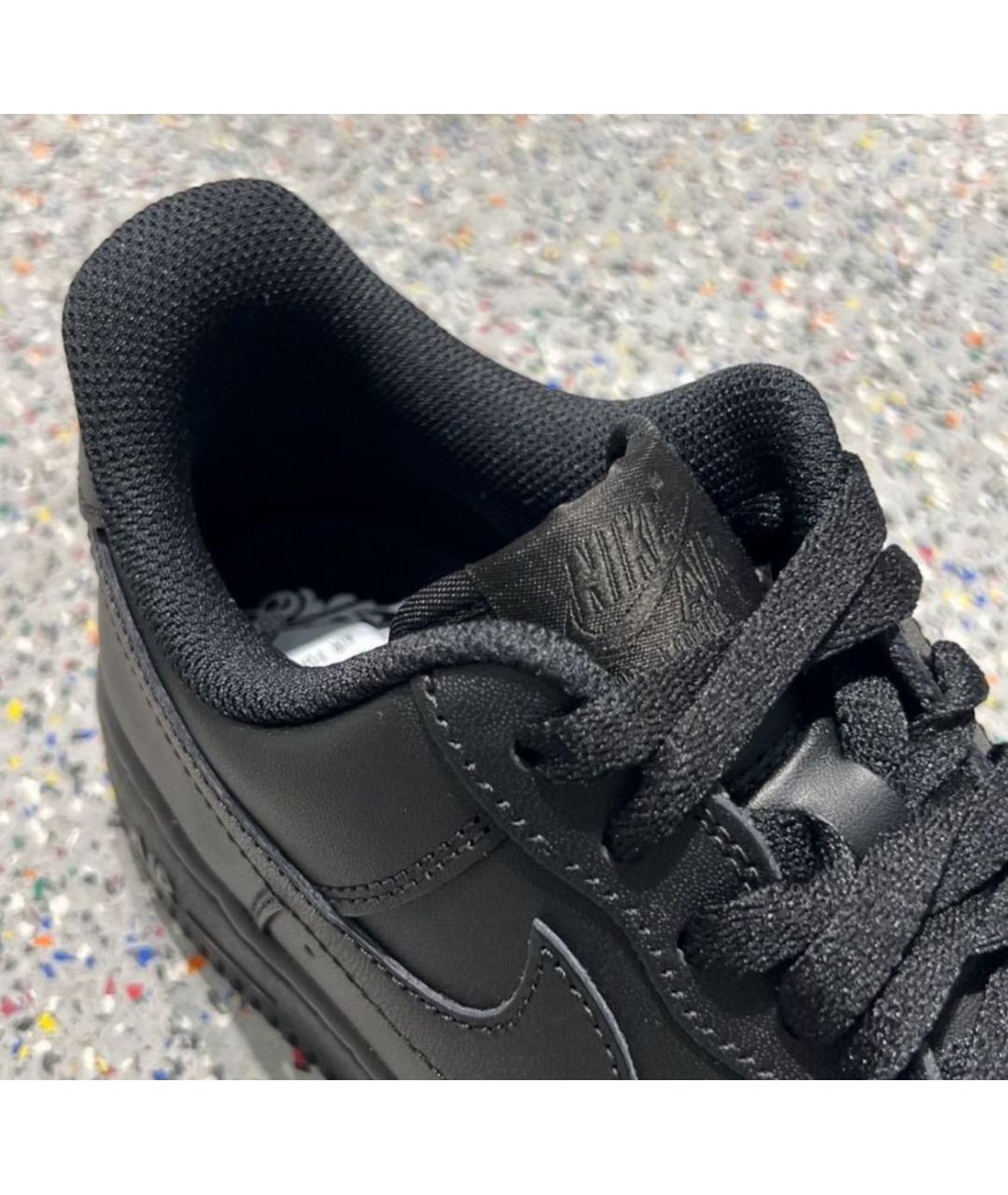 NIKE Черные кожаные низкие кроссовки / кеды, фото 8