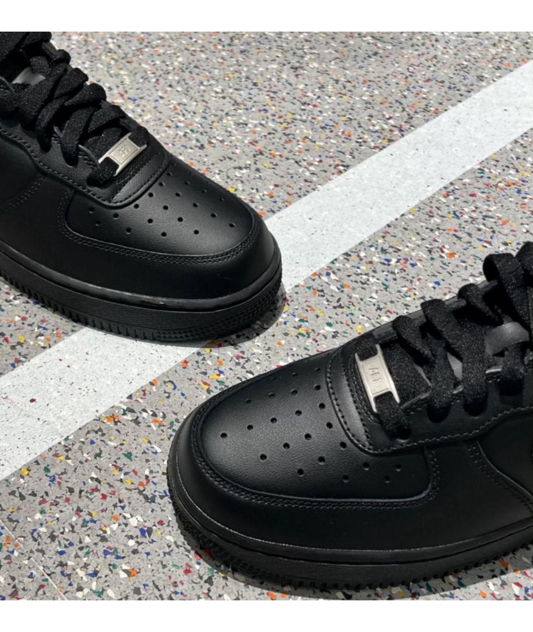 NIKE Черные кожаные низкие кроссовки / кеды, фото 6