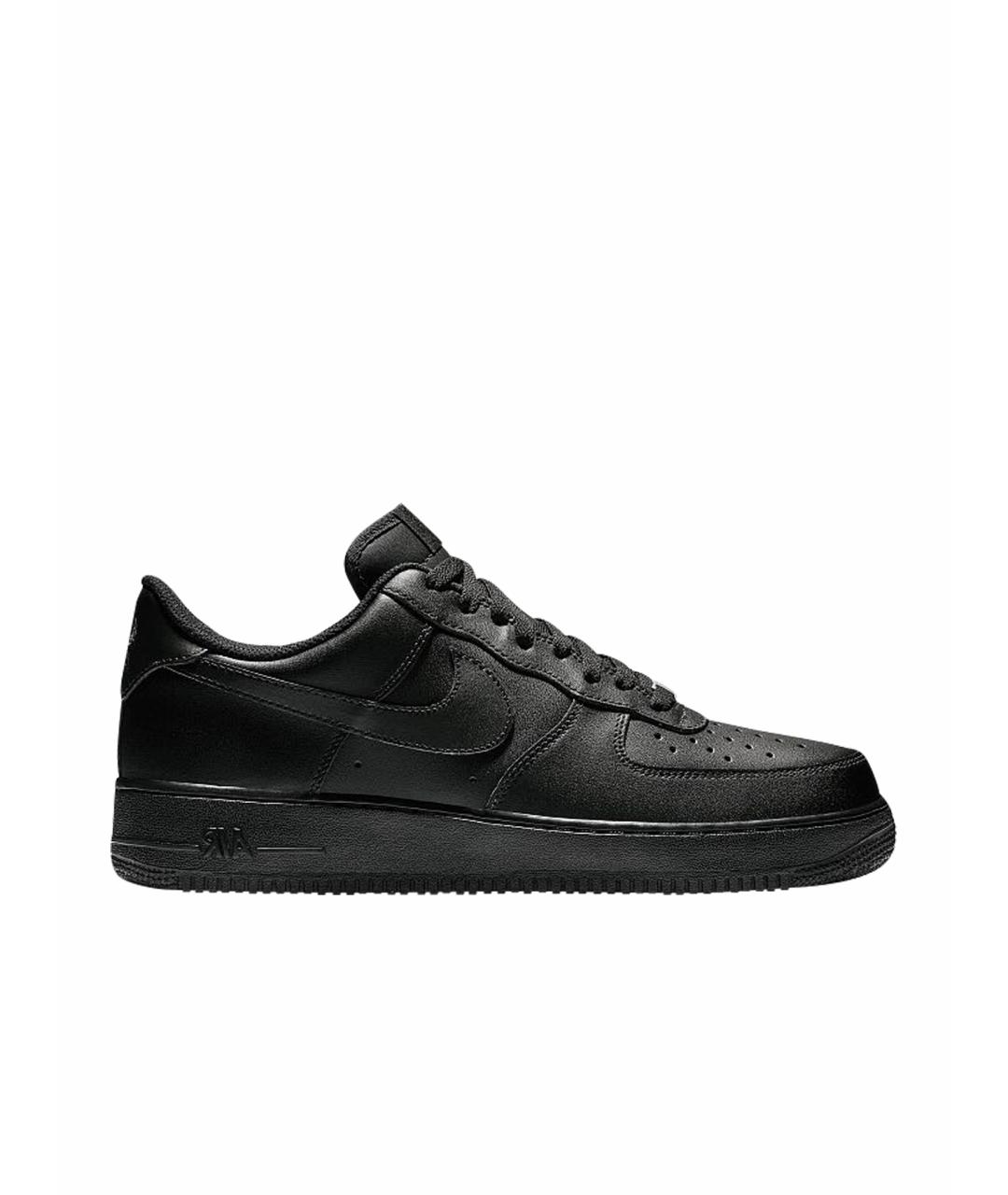 NIKE Черные кожаные низкие кроссовки / кеды, фото 1