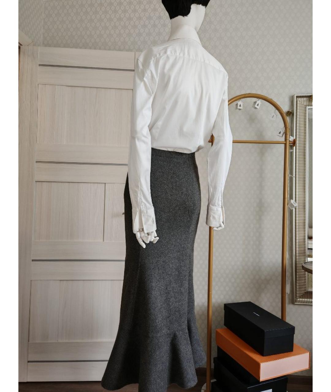 RALPH LAUREN COLLECTION Серая кашемировая юбка макси, фото 8