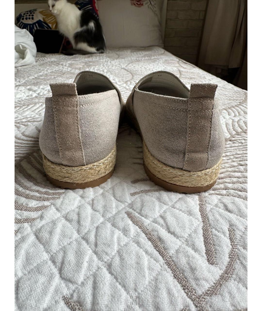 BRUNELLO CUCINELLI Бежевые замшевые лоферы, фото 4