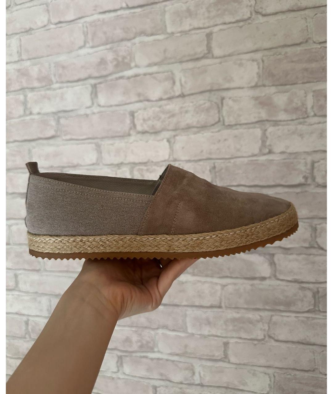 BRUNELLO CUCINELLI Бежевые замшевые лоферы, фото 9