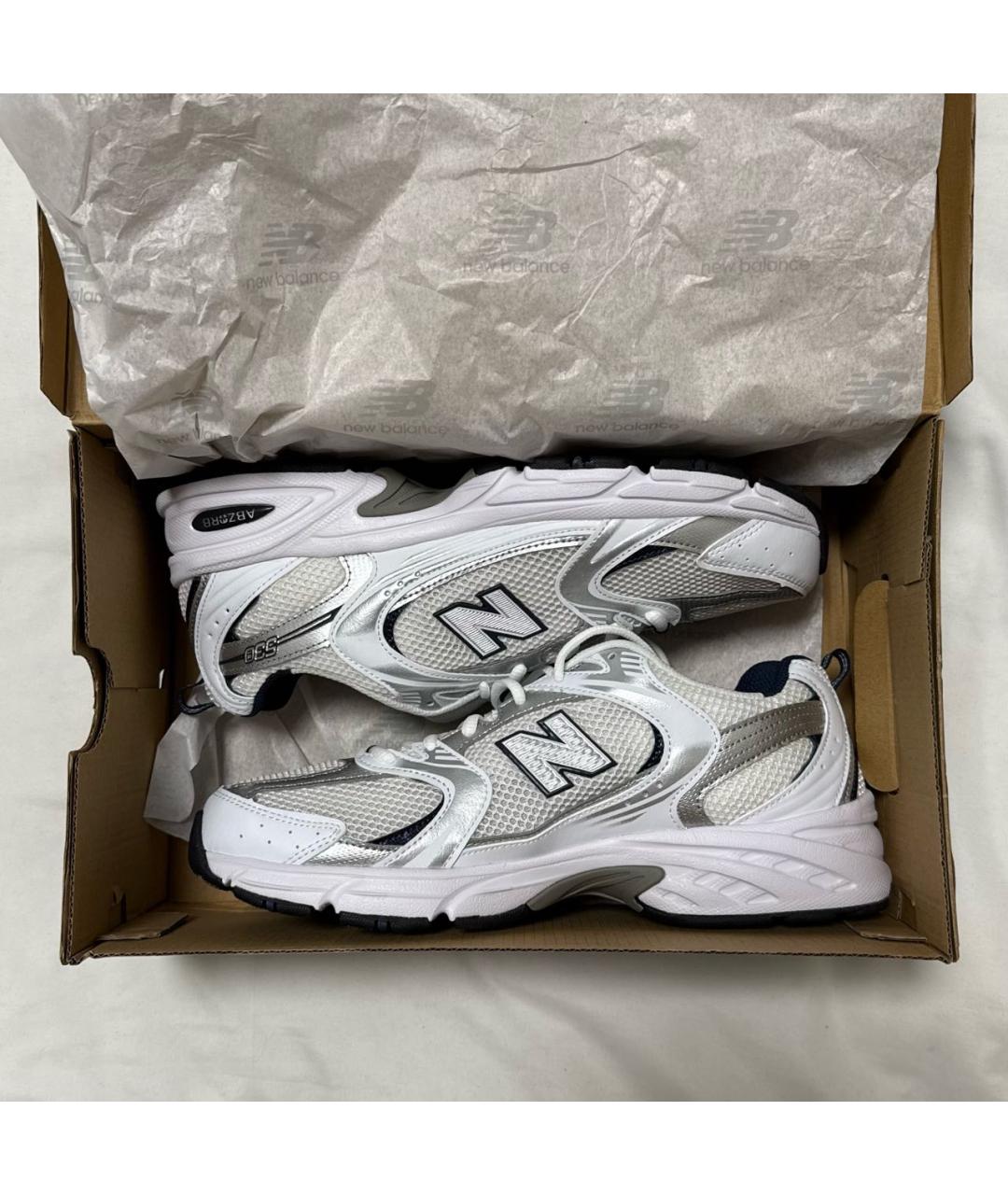 NEW BALANCE Белые текстильные кроссовки, фото 3