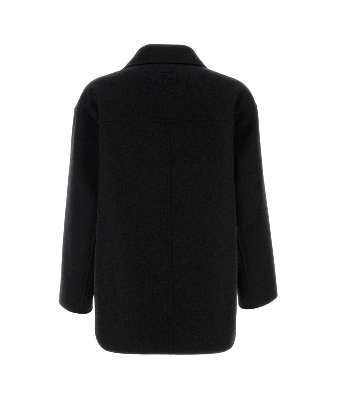 FENDI Черное шерстяное пальто, фото 2