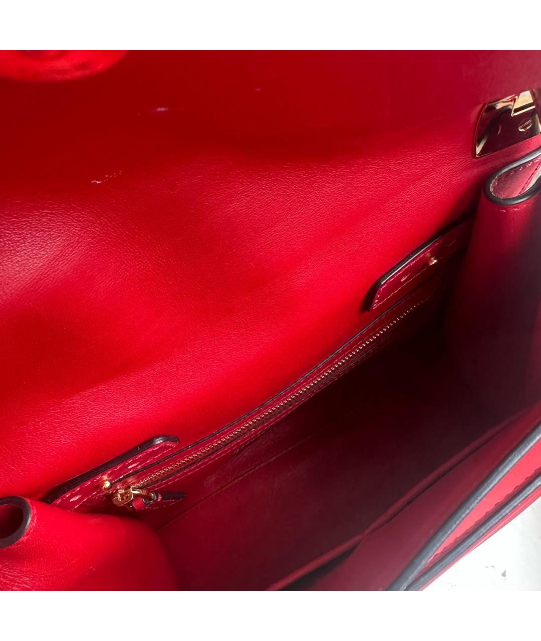 VALENTINO Красная кожаная сумка с короткими ручками, фото 4