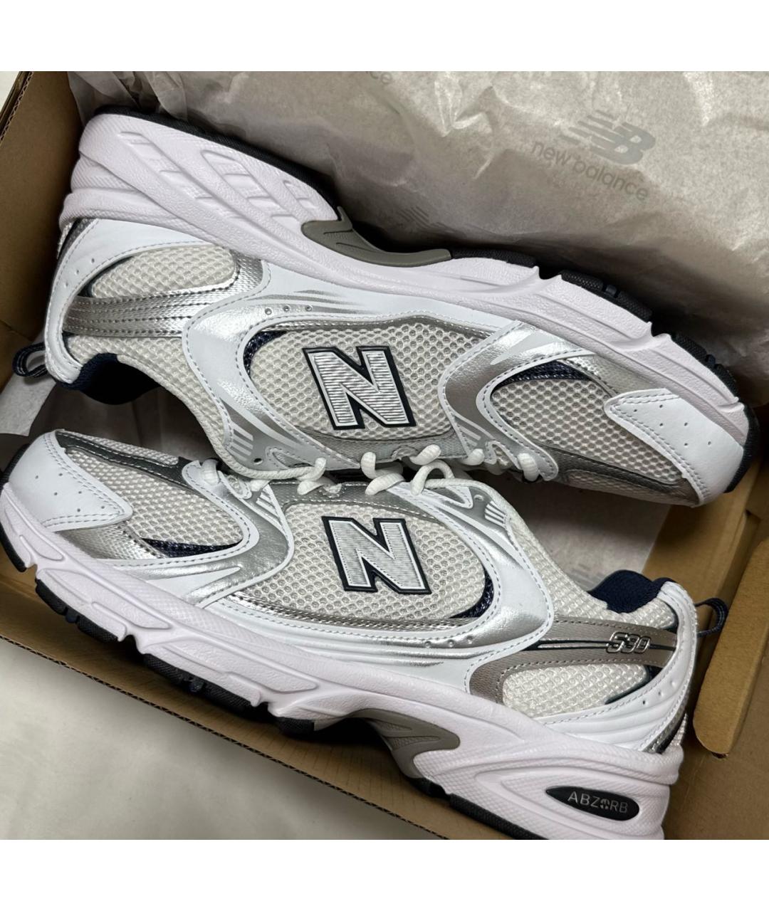 NEW BALANCE Белые текстильные низкие кроссовки / кеды, фото 3