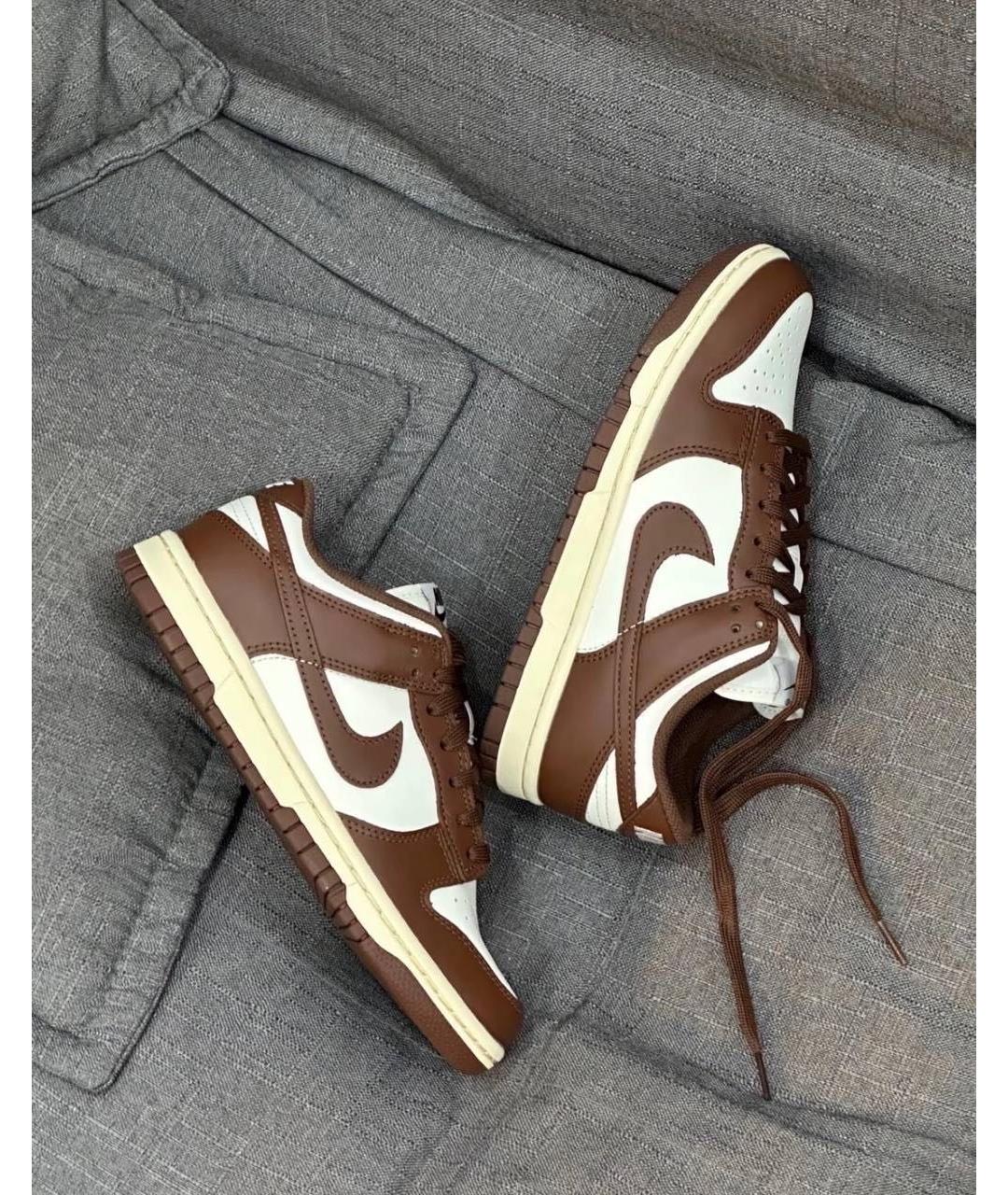 NIKE Коричневые кожаные кроссовки, фото 4