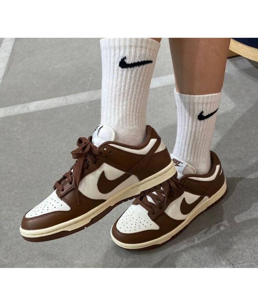 NIKE Коричневые кожаные кроссовки, фото 2