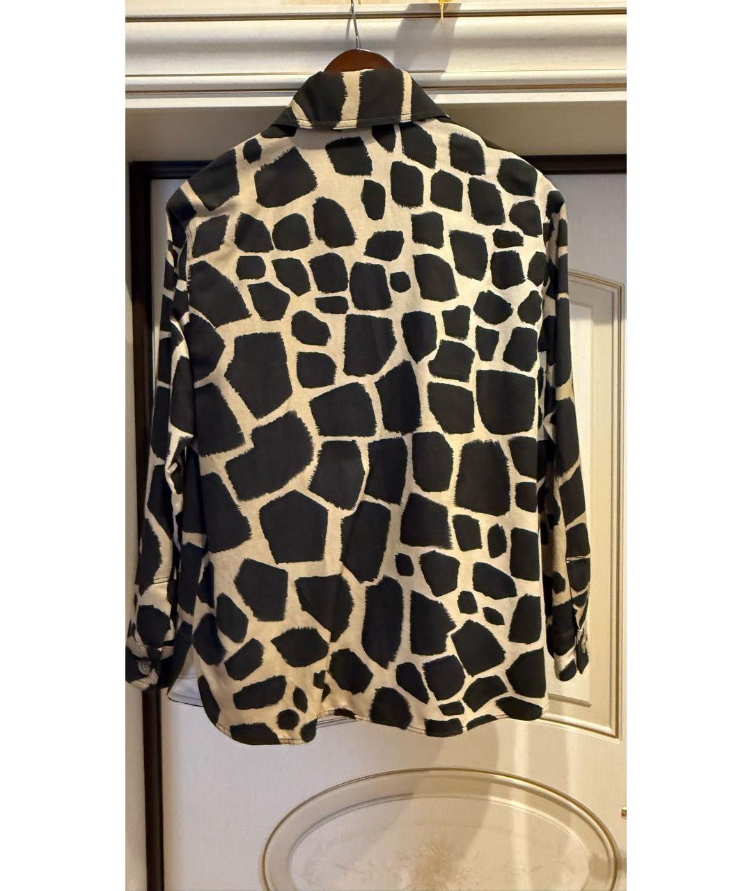 'S MAX MARA Коричневая хлопко-эластановая рубашка, фото 2