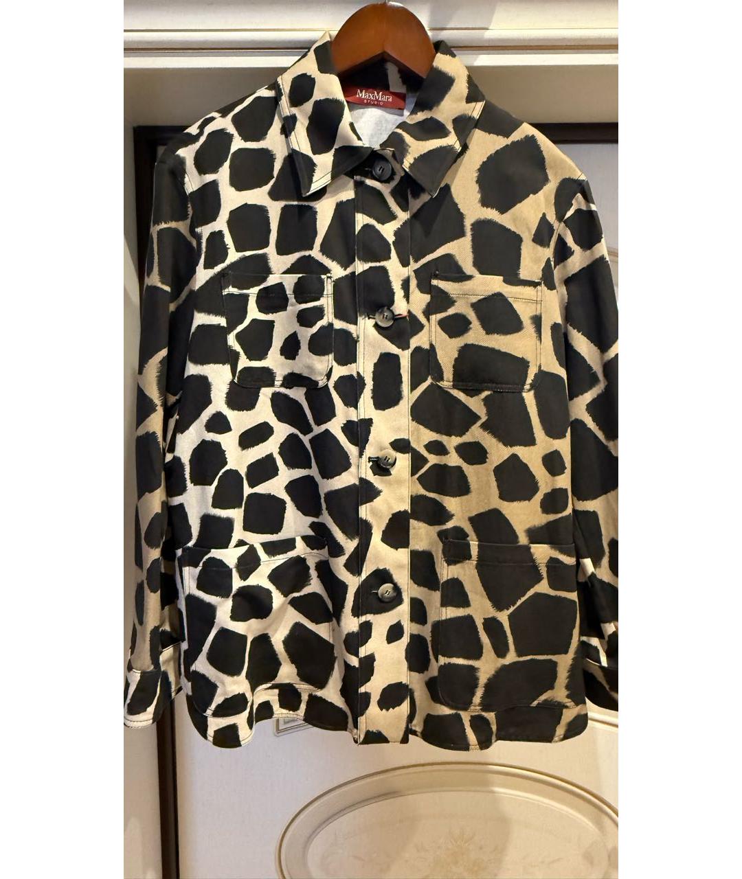 'S MAX MARA Коричневая хлопко-эластановая рубашка, фото 7