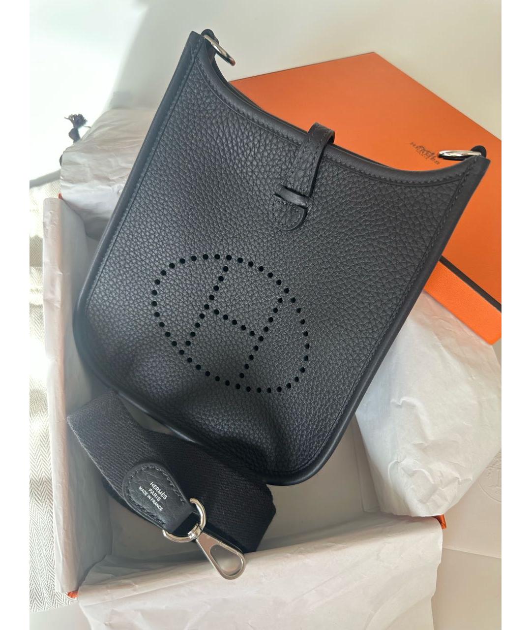 HERMES Темно-синяя кожаная сумка через плечо, фото 4