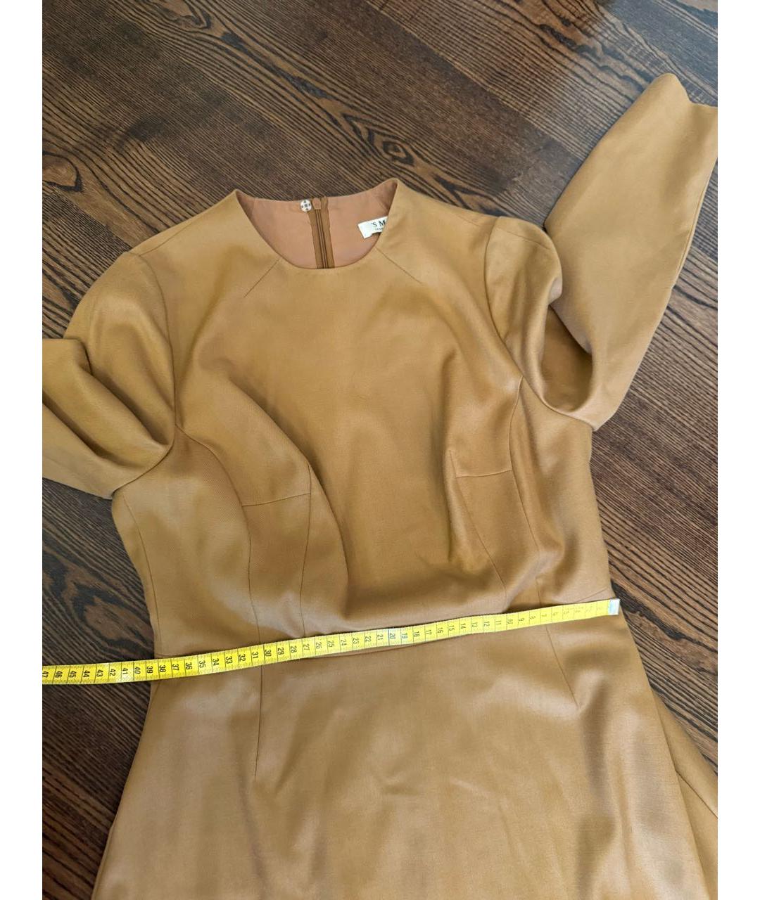 'S MAX MARA Коричневое кашемировое повседневное платье, фото 4